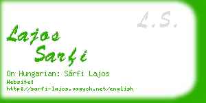 lajos sarfi business card